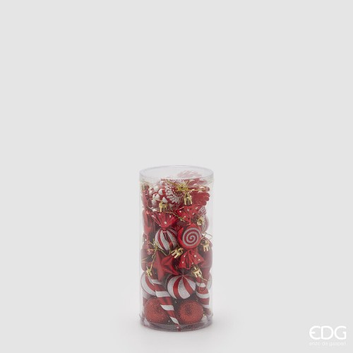Набір ялинкових іграшок EDG Декор мікс червоний х28