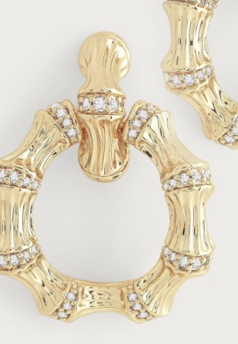Сережки Anabel Aram Bamboo Double Hoop золотые
