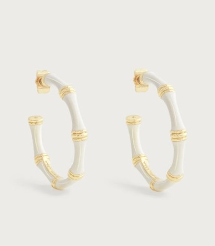 Сережки Anabel Aram Bamboo Hoop молочні