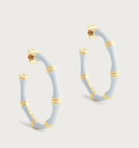 Сережки Anabel Aram Bamboo Hoop світло-блакитні