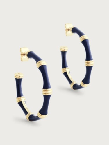 Сережки Anabel Aram Bamboo Hoop сині