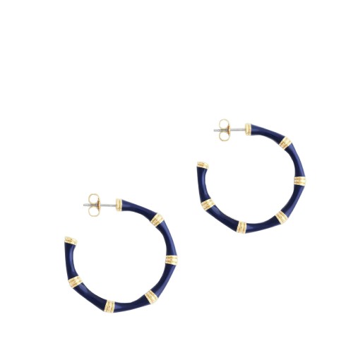 Сережки Anabel Aram Bamboo Hoop сині