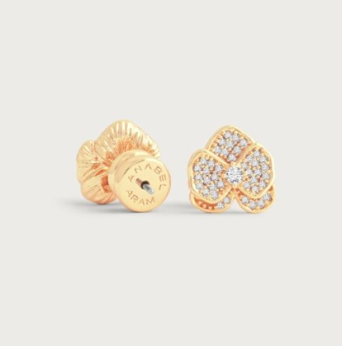 Сережки-гвоздики Anabel Aram Orchid White золоті