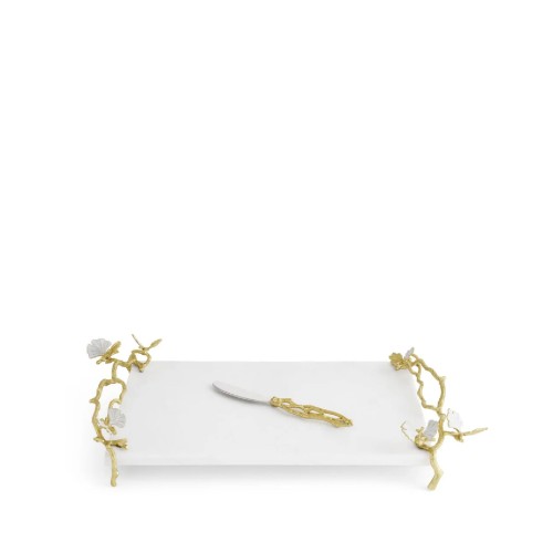 Дошка и ніж для сиру Michael Aram Butterfly Ginkgo Gold 50х25
