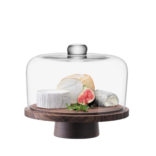 Подставка для торта LSA City Dome&Walnut с крышкой Д26