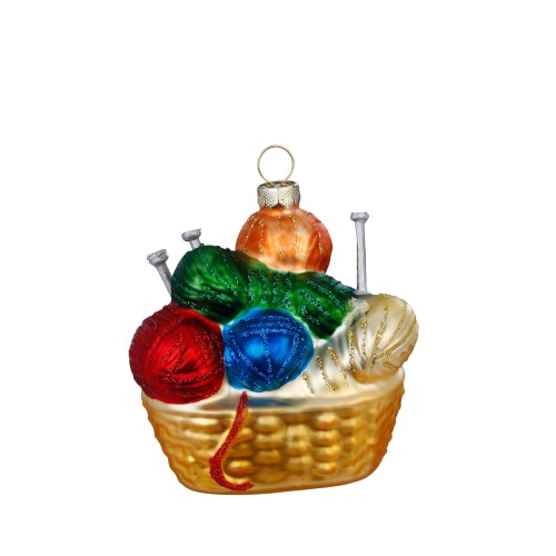 Елочная игрушка Inge Glas Корзина с нитками В8