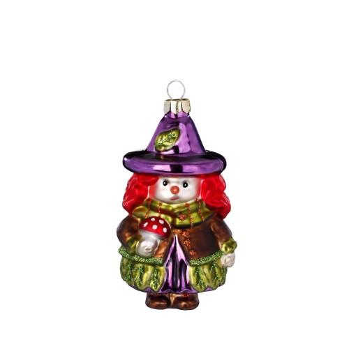 Елочная игрушка Inge Glas Ведьма с мухомором В10