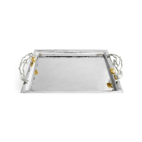 Таця Michael Aram Pomegranate Silver & Gold 33х45