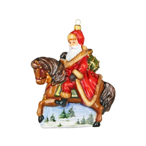 Елочная игрушка Символ года Komozja Санта на коне