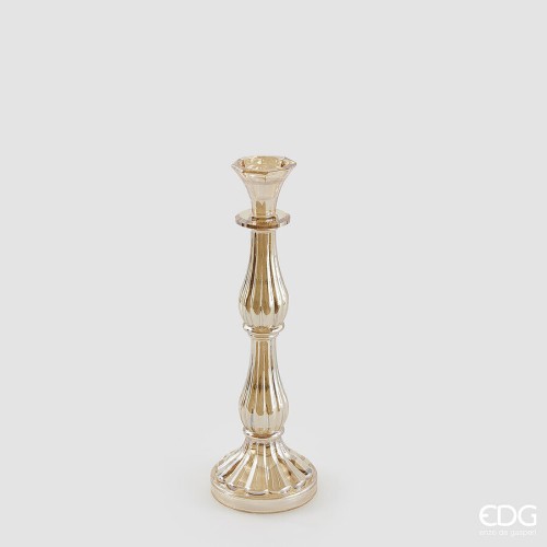 Подсвечник стеклянный EDG Кристалл амбр В31