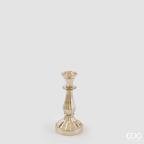 Подсвечник стеклянный EDG Кристалл амбр В21