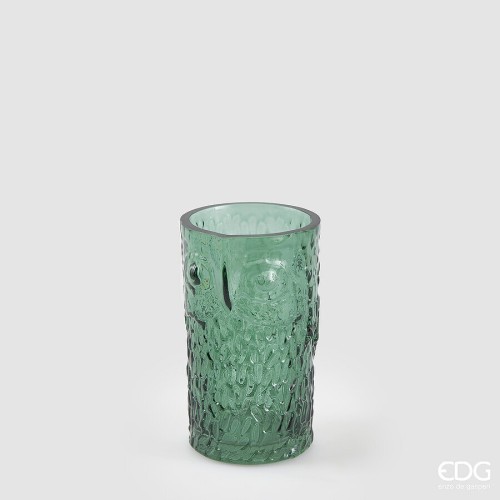 Ваза скляна EDG Сова зелена В16