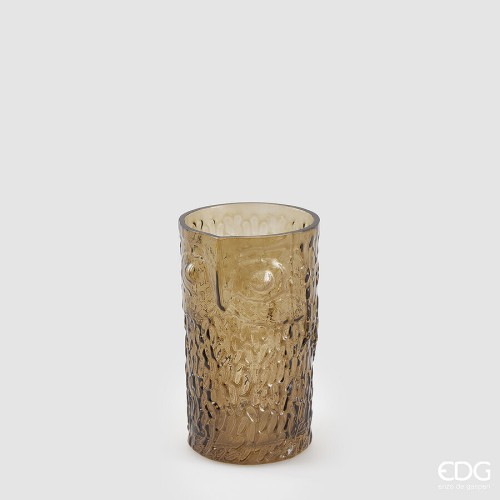 Ваза скляна EDG Сова коричнева В16