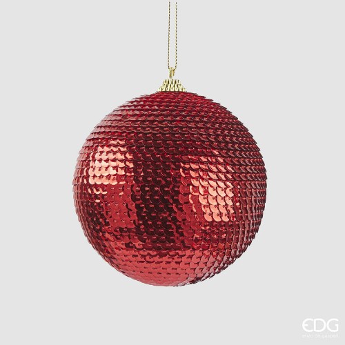 Новогодний шар EDG Секуин красный Д10