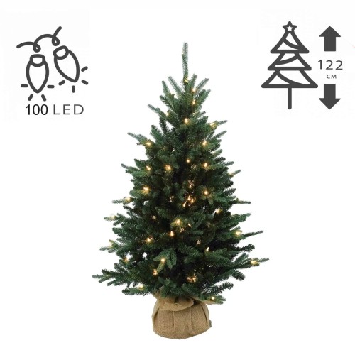 Штучна ялинка ZELENA Евертон у мішковині 100LED В122