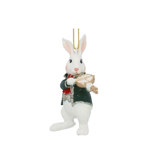 Елочная игрушка Gisela Graham Герои сказок Кролик со скрипкой