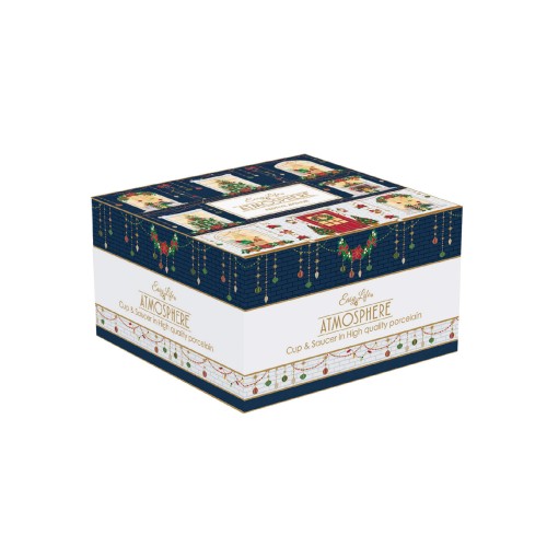 Чашка з блюдцем Easy Life Festive Avenue для сніданку 380мл