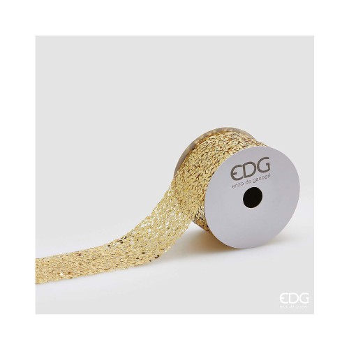 Декоративная лента EDG глиттер золотая 60мм 10м
