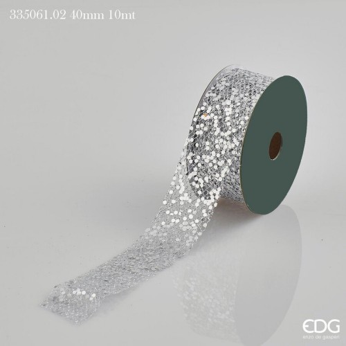 Декоративна стрічка EDG лелітки срібні 40мм 10м