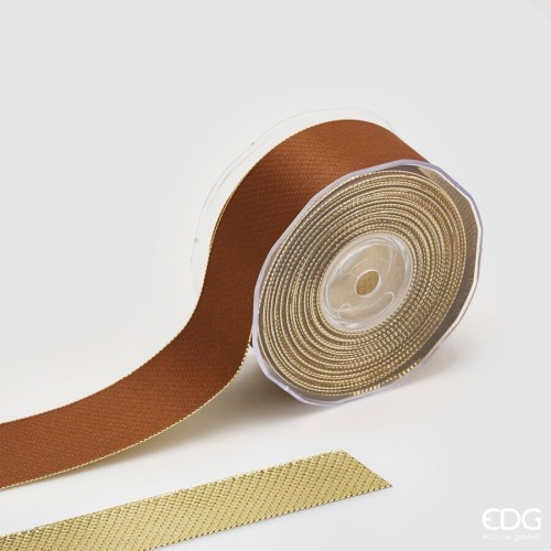 Декоративная лента EDG двухсторонняя кемел золото 40мм 10м