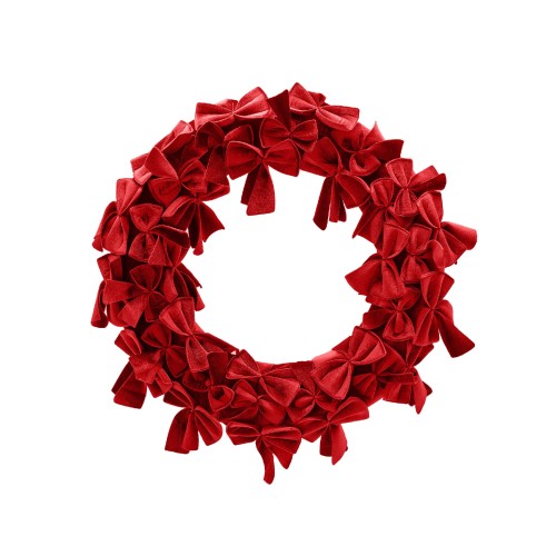 Новогодний венок EDG из бантов красный Д60