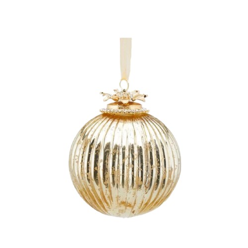Ялинкова кулька EDG Барокко золота у смужку Д10