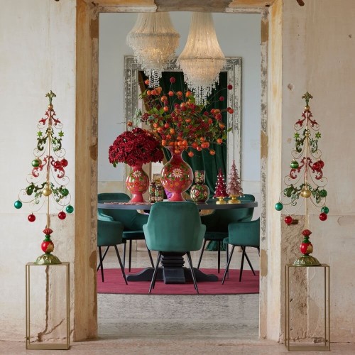 Новорічна статуетка EDG Різдвяна ялиночка з іграшками В91