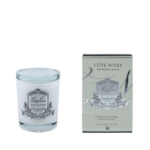 Аромасвічка Cote Noire 450г Зима в шато срібло з кришталевою кришкою