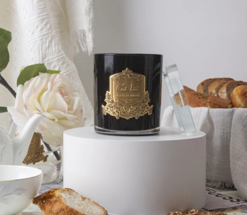 Аромасвічка Cote Noire 450г Французький ранковий чай золото з кришталевою кришкою