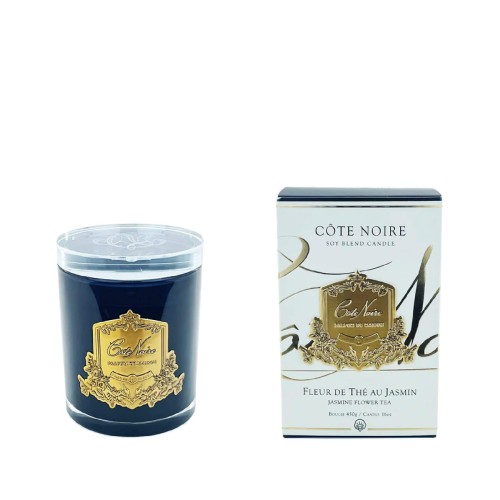 Аромасвічка Cote Noire 450г Жасминовий чай золото з кришталевою кришкою