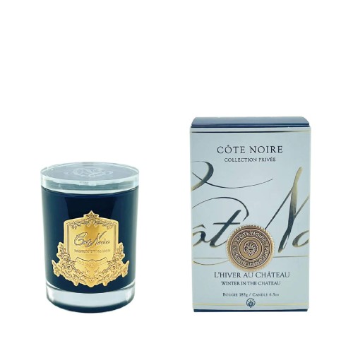 Аромасвічка Cote Noire 185г Зима в шато срібло з кришталевою кришкою