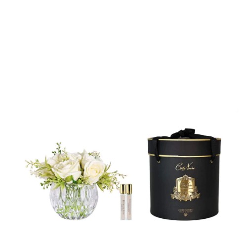 Аромадифузор Cote Noire New Літній букет троянд шампань у прозорій круглій вазі 2 парфуми золото