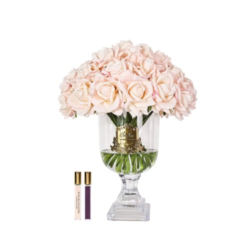 Аромадифузор Cote Noire Versailles Французький букет троянд рожеве шампанське в прозорій вазі золото