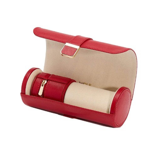 Шкатулка для часов WOLF Palermo ролл 20х8 красная