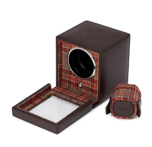 Шкатулка для часов WOLF WM Brown с виндером 13х15х15