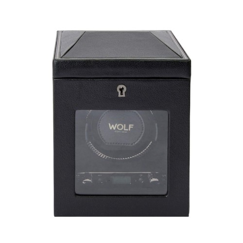 Шкатулка для часов WOLF British Racing с виндером 20х20х20 черная
