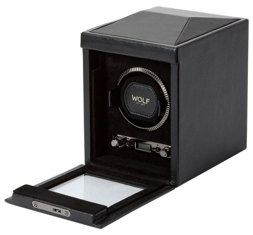 Шкатулка для часов WOLF British Racing с виндером 20х20х20 черная