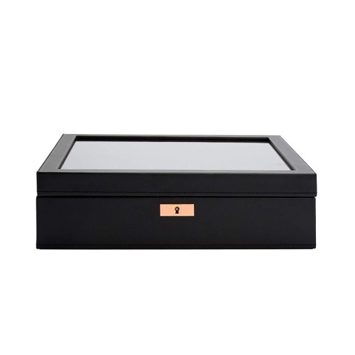 Шкатулка для часов WOLF Axis 15 отделений 33х32х10 черна медная