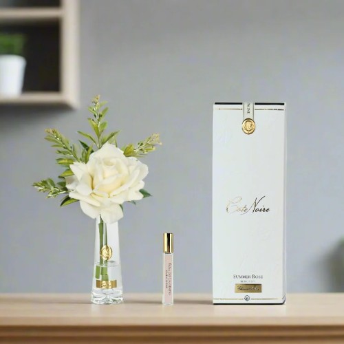 Аромадифузор Cote Noire New Літня троянда шампань в прозорій вазі золото 1 парфум