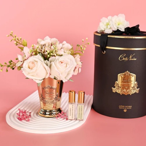Аромадифузор Cote Noire Flower New Літній букет рум'янець у золотій вазі 2 парфуми