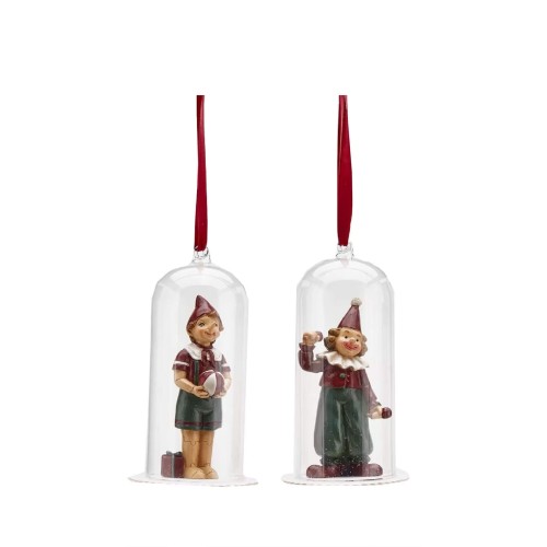 Елочная игрушка EDG Персонажи в стеклянном колпаке В16 а3