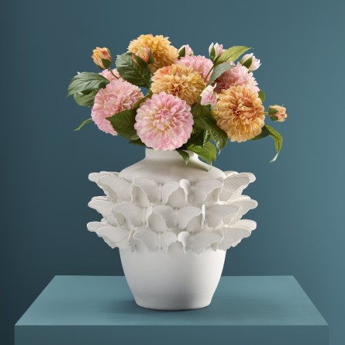 Ваза керамічна Werner Voss Метелики матова біла В28