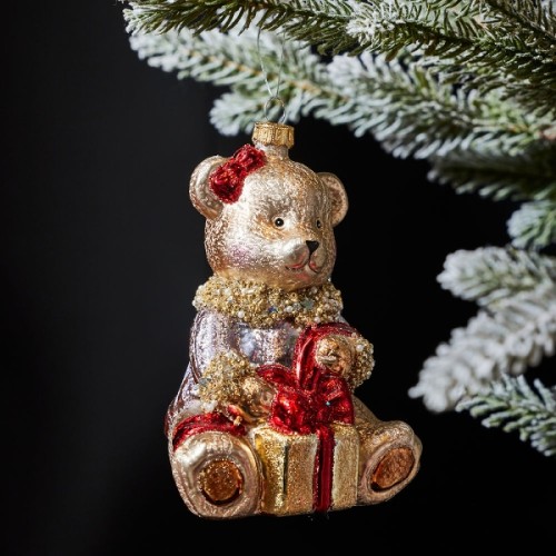 Ялинкова іграшка ZELENA Ведмедик з подарунком В13