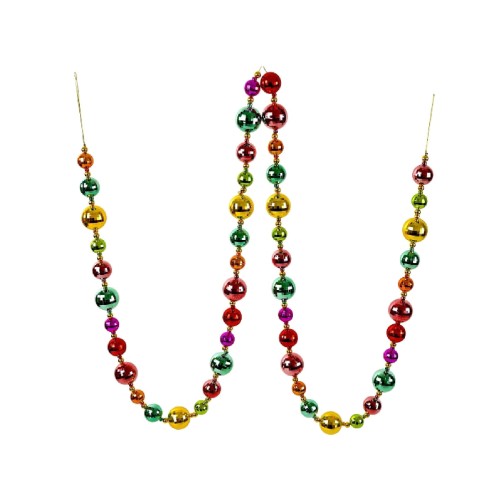 Гірлянда ZELENA з новорічних кульок різнокольорова Д270 101 кулька