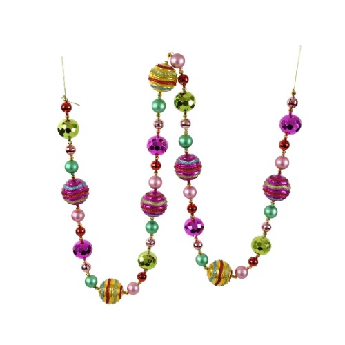 Гірлянда ZELENA з новорічних кульок різнокольорова Д270 91 кулька