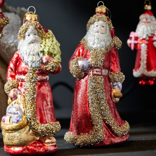 Елочная игрушка ZELENA Санта красный В20