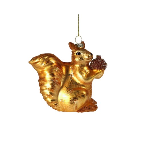 Елочная игрушка ZELENA Белка золотая В9