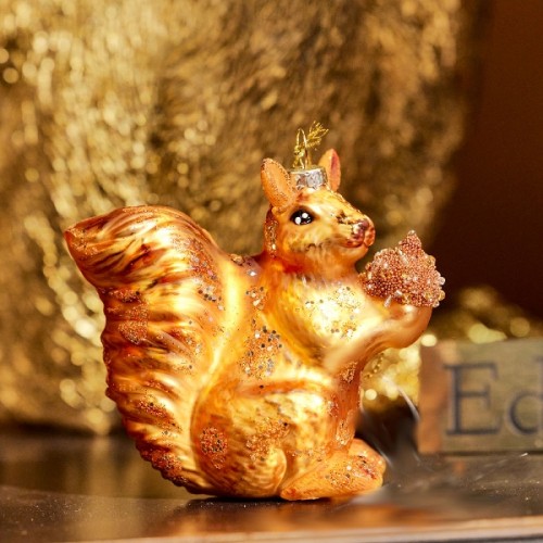 Елочная игрушка ZELENA Белка золотая В9