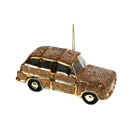 Елочная игрушка ZELENA Машина в стразах Д14