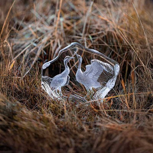 Хрустальная статуэтка Maleras Журавли В14